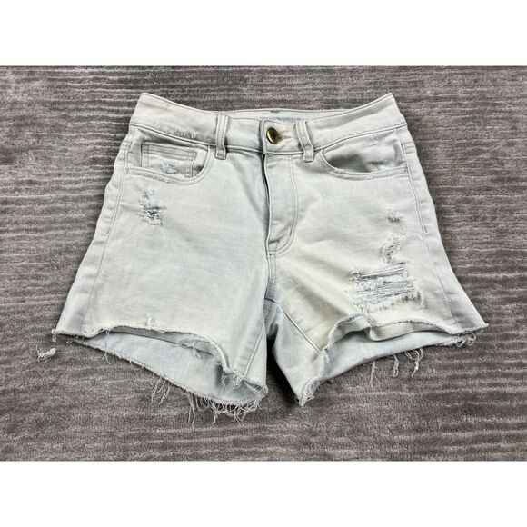 American Eagle Outfitters Pants - American Eagle Shorts Womens 4 Blue Light Wash Hi Rise Shortie Super Stretch